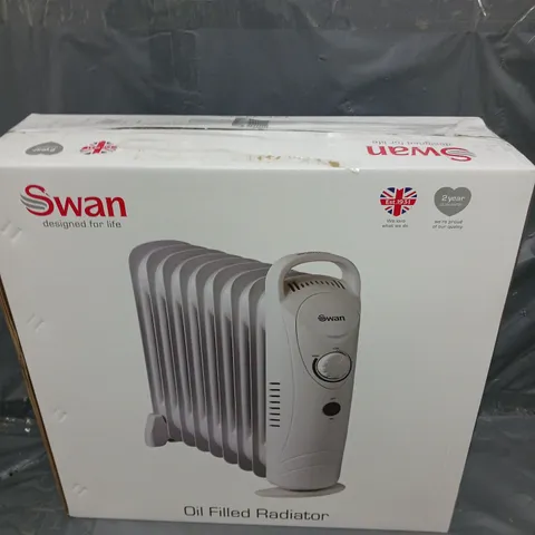 BOXED SWAN 1000W MINI OIL HEATER - WHITE - COLLECTION ONLY 