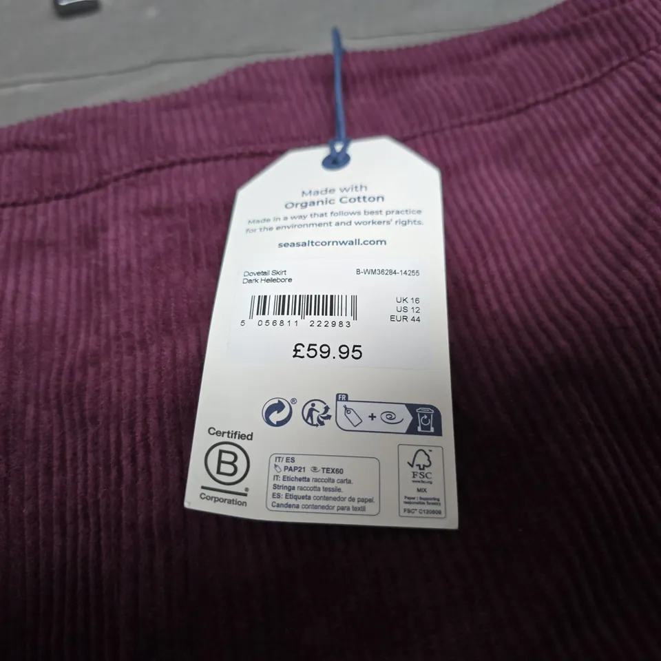 SEASALT CORNWALL DOVETAIL SKIRT – DARK HELIBORE, UK 16