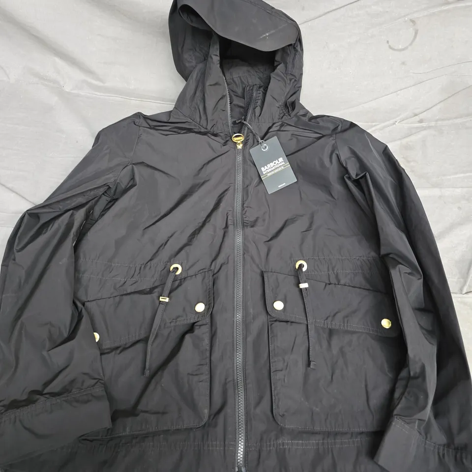 BARBOUR INTERNATIONAL PIPER SP JACKET – BLACK, UK 10
