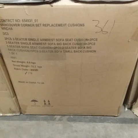 BOXED VANCOUVER CORNER SET REPLACEMENT CUSHIONS // CUSHIONS ONLY