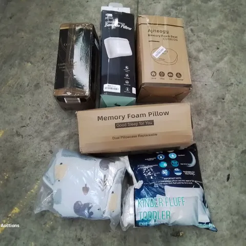 PALLET OF ASSORTED BEDROOM AND COMFORT BASED PRODUCTS TO INCLUDE; PILLOWS, SUPPORT SEAT CUSHIONS AND SIMILARLY RELATED GOODS