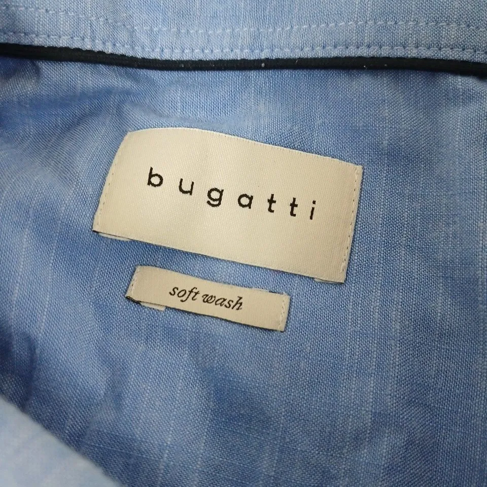 BUGATTI BLUE SHIRT – BUTTON-DOWN, XXL (EU 45/46) – SOFT WASH