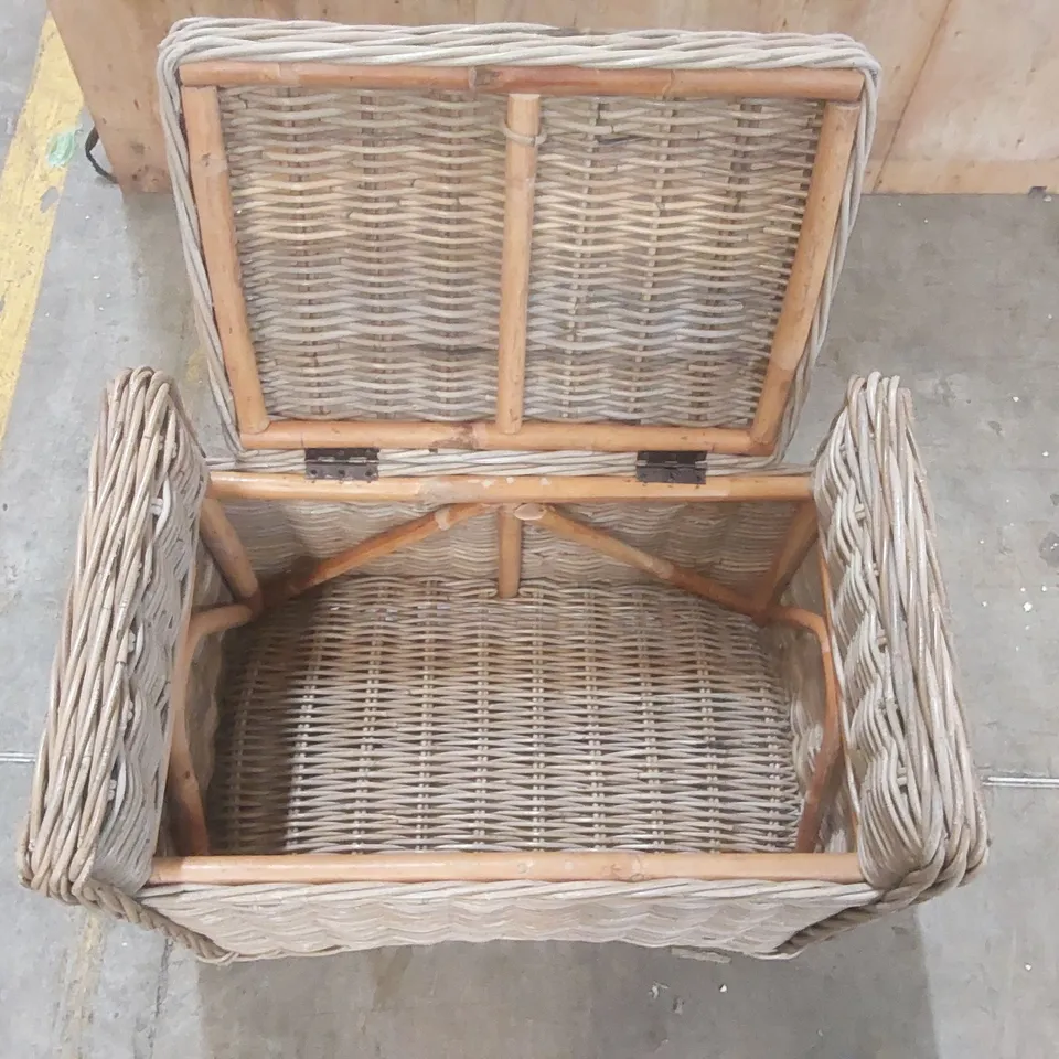 DESIGNER RATTAN STORAGE BENCH
