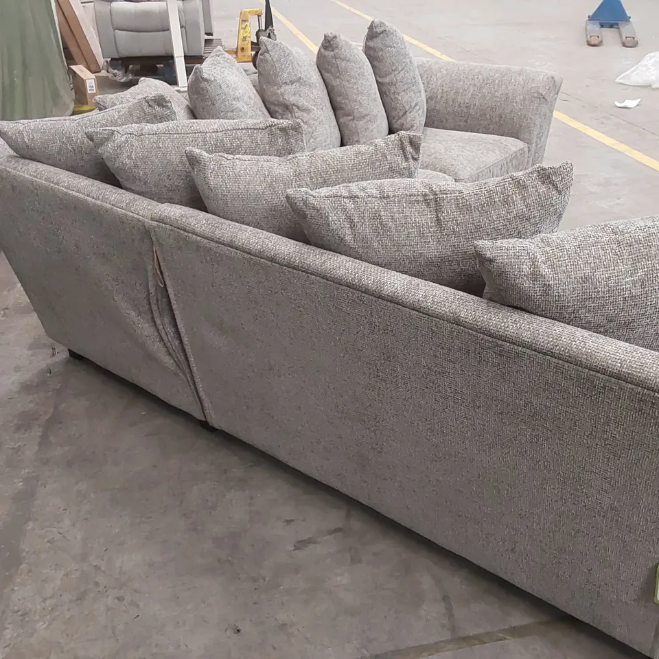 DURY CHUNKY WEAVE CORNER GROUP SOFA - GREY RRP £1349