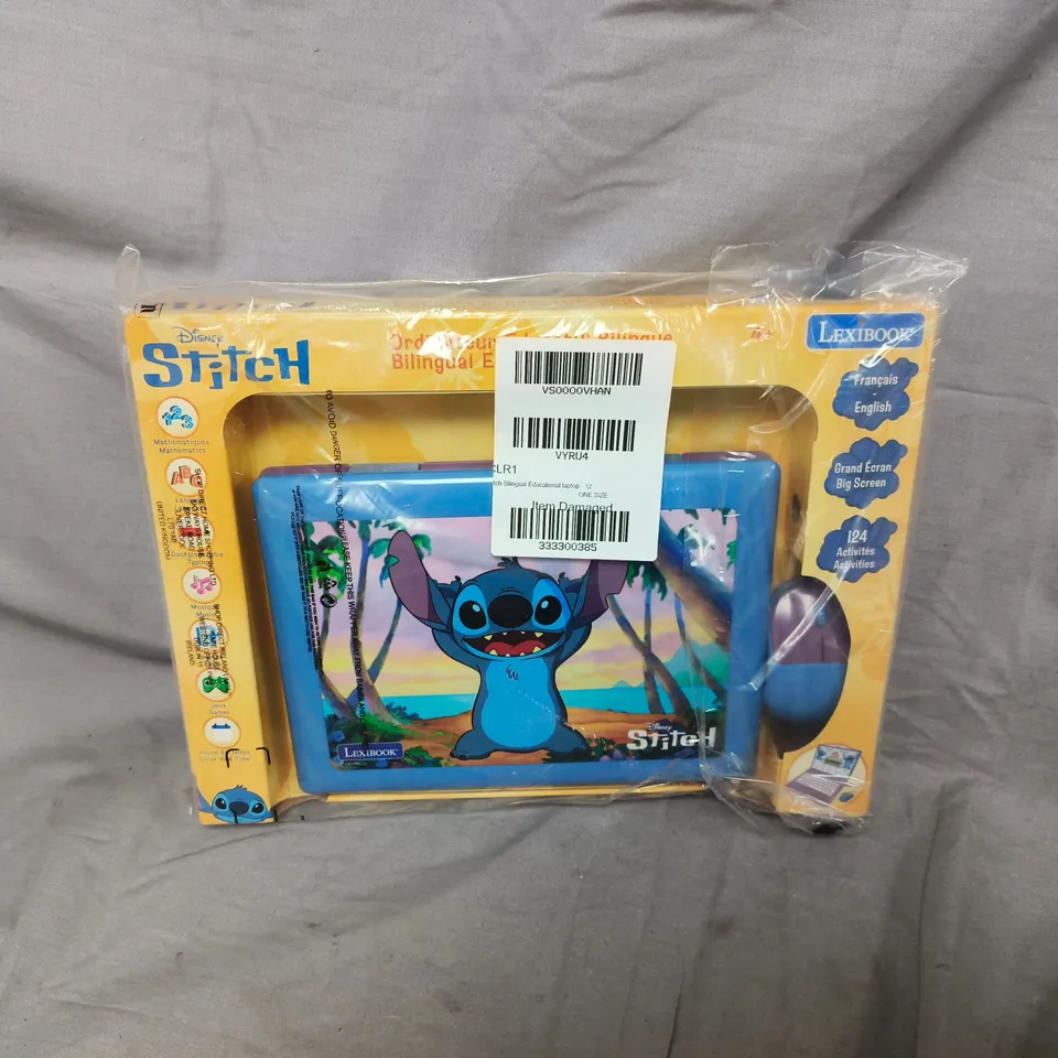 BOXED DISNEY STITCH LEXIBOOK STITCH BILINGUAL EDUCATIONAL LAPTOP (124 ACTIVITIES IN ENGLISH / FRENCH)