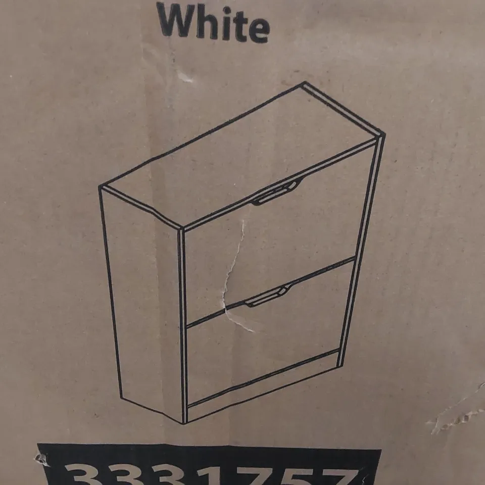 BOXED 12 PAIR SHOE STORAGE - WHITE (1 BOX)