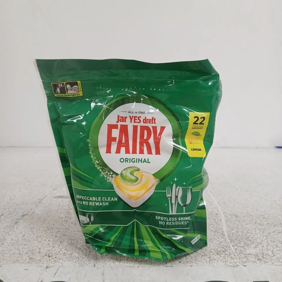 FAIRY ORIGINAL ALL-IN-ONE DISHWASHING CAPSULES – LEMON, 22 CAPSULES BOX OF 6 PACKS