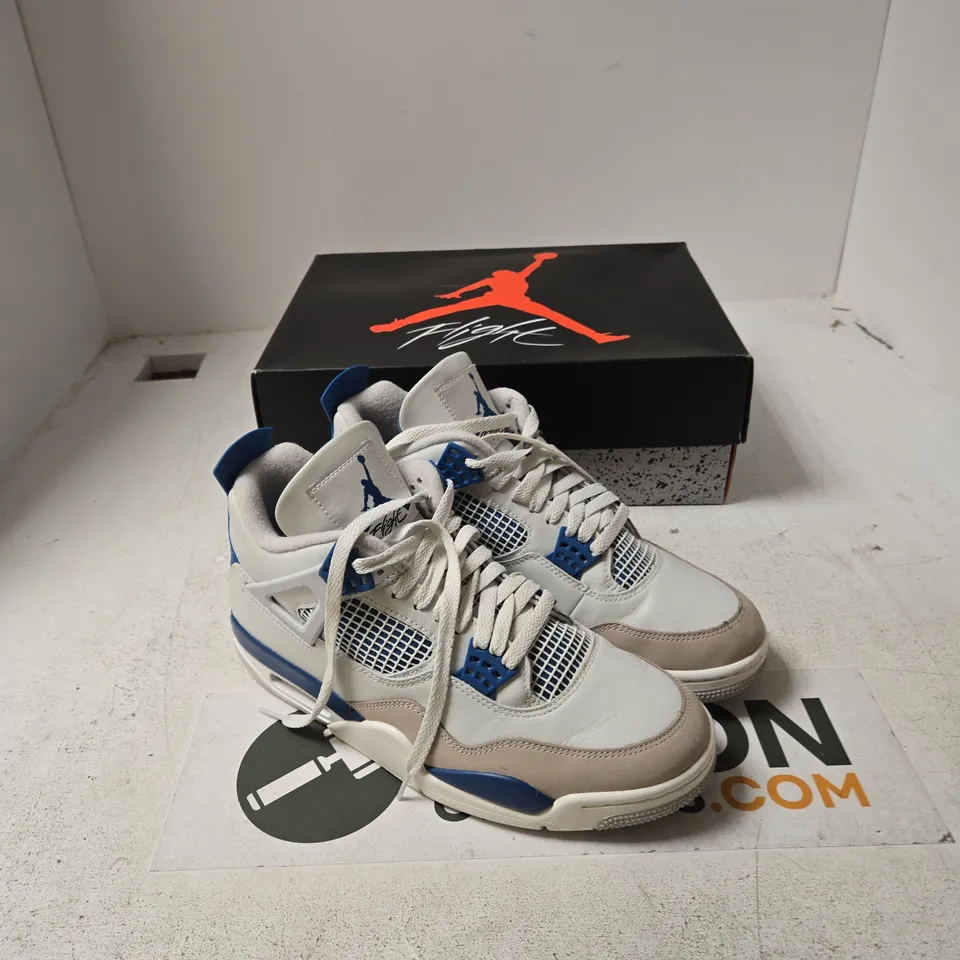 AIR JORDAN 4 RETRO OFF-WHITE/MILITARY BLUE SNEAKERS – UK 10 (MEN'S US 11 / WOMEN'S US 12.5)
