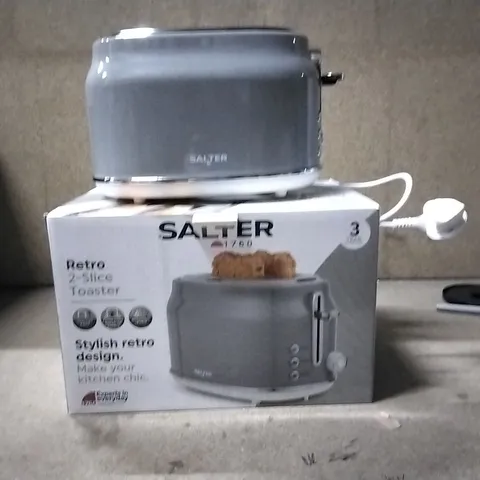 BOXED SALTER RETRO 2 SLICE TOASTER GREY 