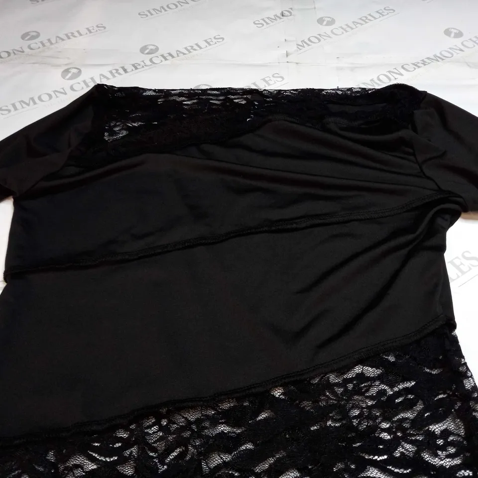 MOTEL LUCCA TOP IN LACE BLACK - XL