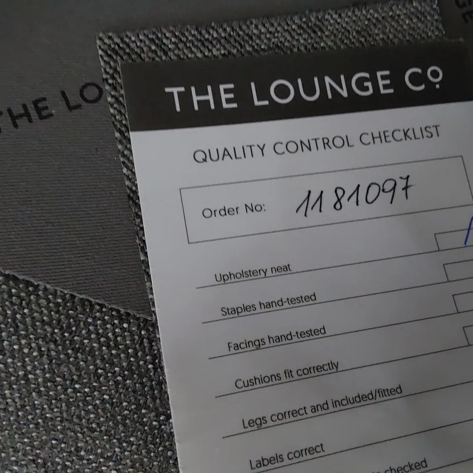 QUALITY BRITISH DESIGNER LOUNGE Co. TWO SEATER SOFA GREY FABRIC 
