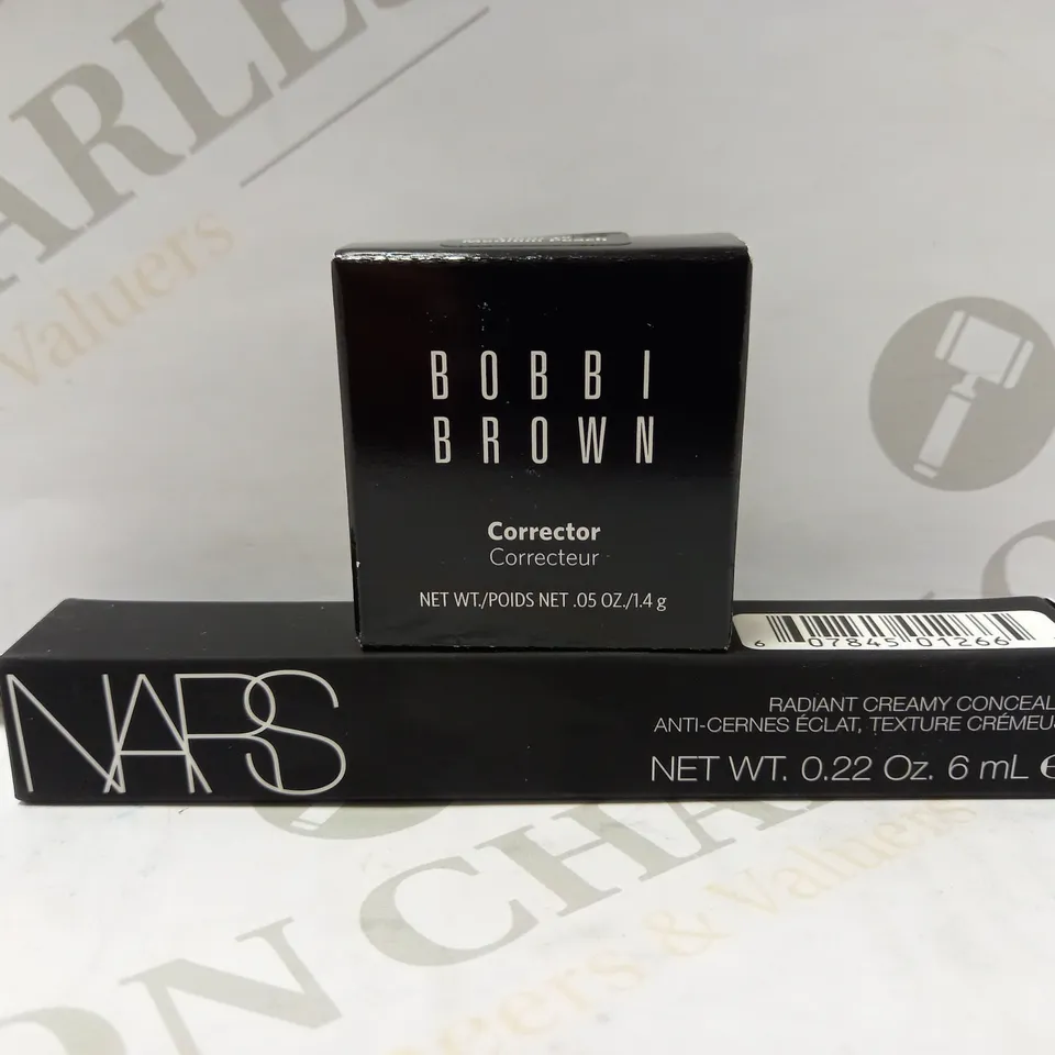 LOT OF 2 MAKEUP PRODUCTS TO INCLUDE BOBBI BROWN CORRECTOR - LIGHT TO MEDIUM PEACH & NARS RADIANT CREAMY CONCEALER - LIGHT 2.5 CREME BRULEE 