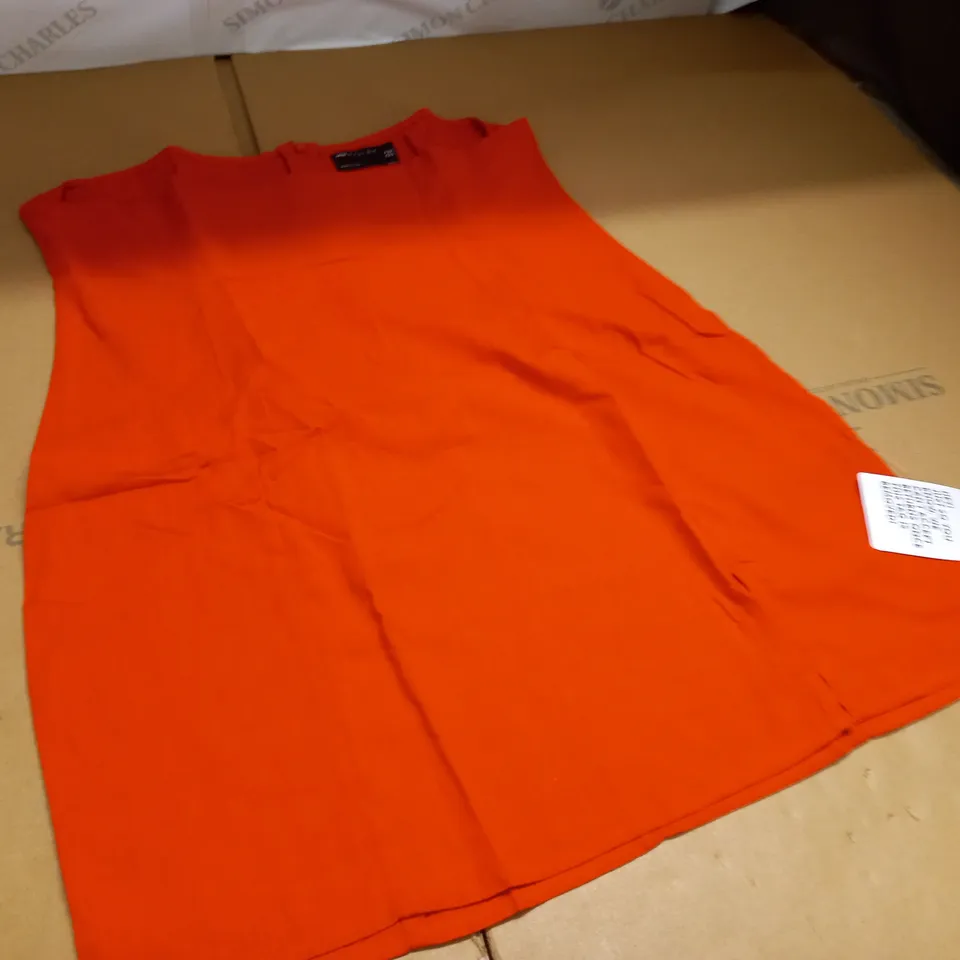 ASOS LINEN HALTER MINI SUNDRESS IN RED - UK 14