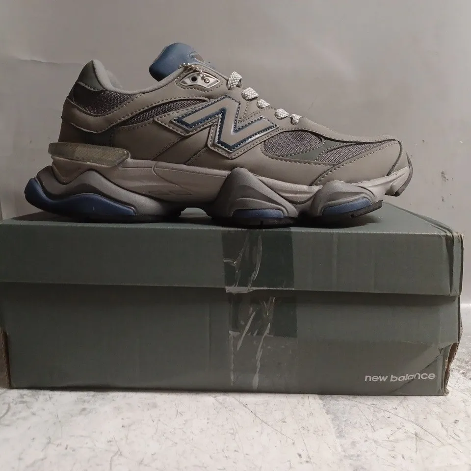 BOXED PAIR OF NEW BALANCE 9060 TRAINERS IN GREY SIZE UK 8