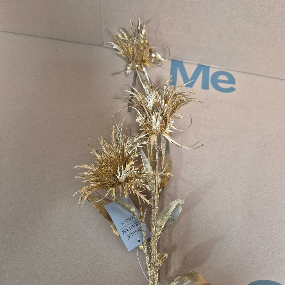 BOX OF APPROX 12 GISELA GRAHAM GOLD ARTIFICIAL FLOWES