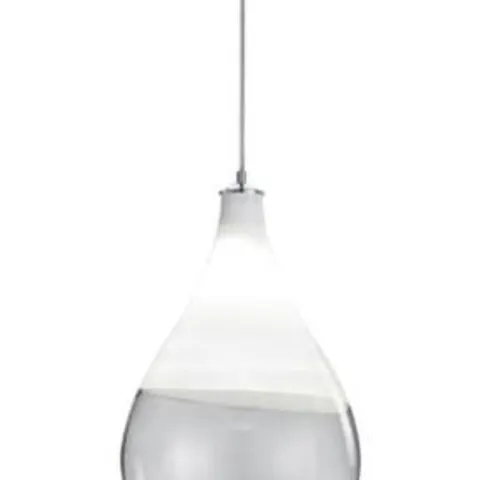 BOXED KINGSTON PENDANT LAMP 1-LIGHT SOURCE CHROME TRANSPARENT GLASS Γ350X1500MM WHITE