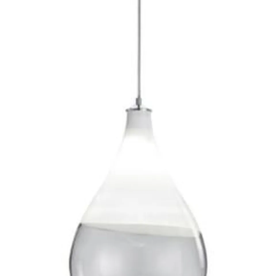BOXED KINGSTON PENDANT LAMP 1-LIGHT SOURCE CHROME TRANSPARENT GLASS  Ø350X1500MM WHITE