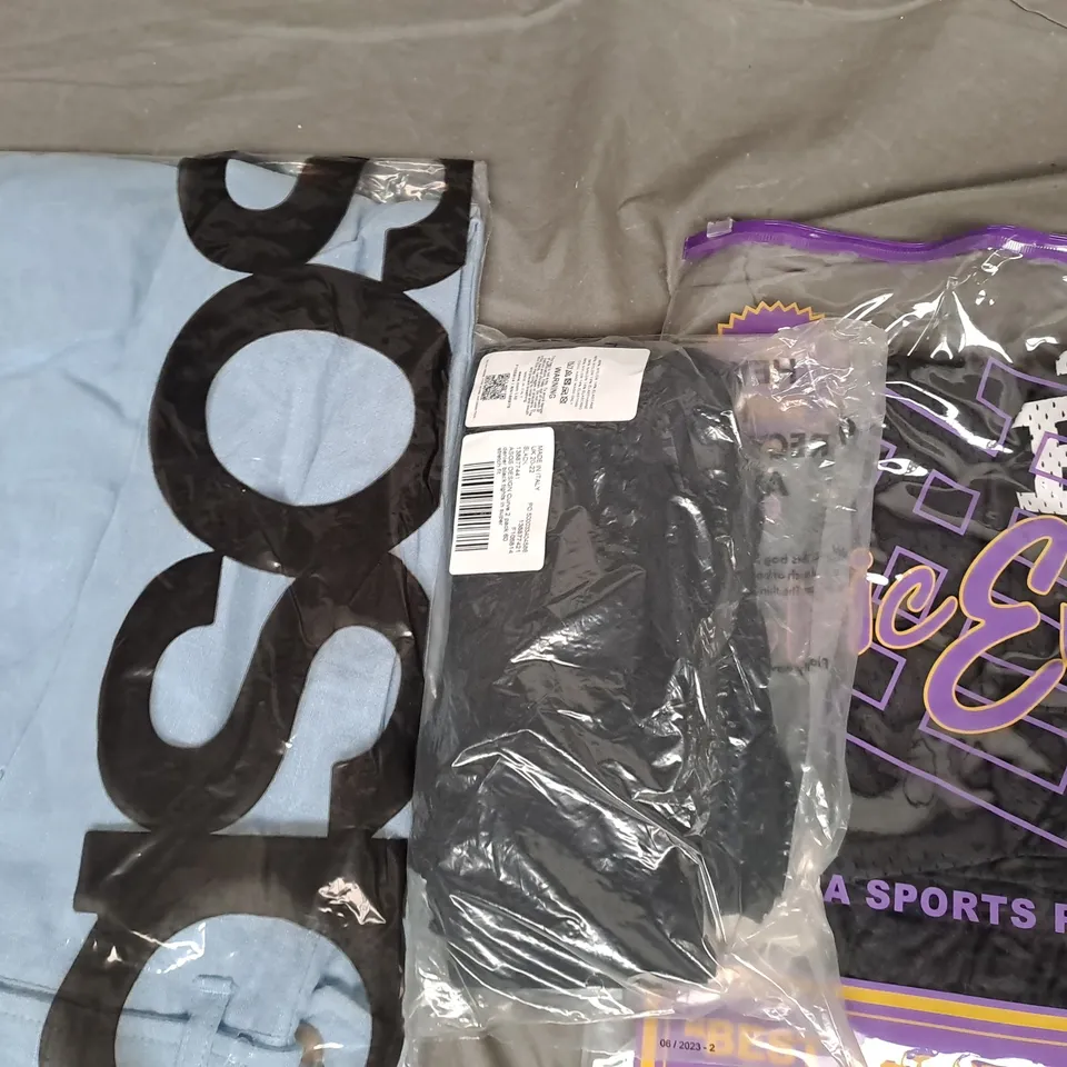 BOX OF APROX 20 ASSORTED CLOTHING AND ITEMS IN VARIOUS COLOURS STYLES AND SIZES - COLLECTION ONLY