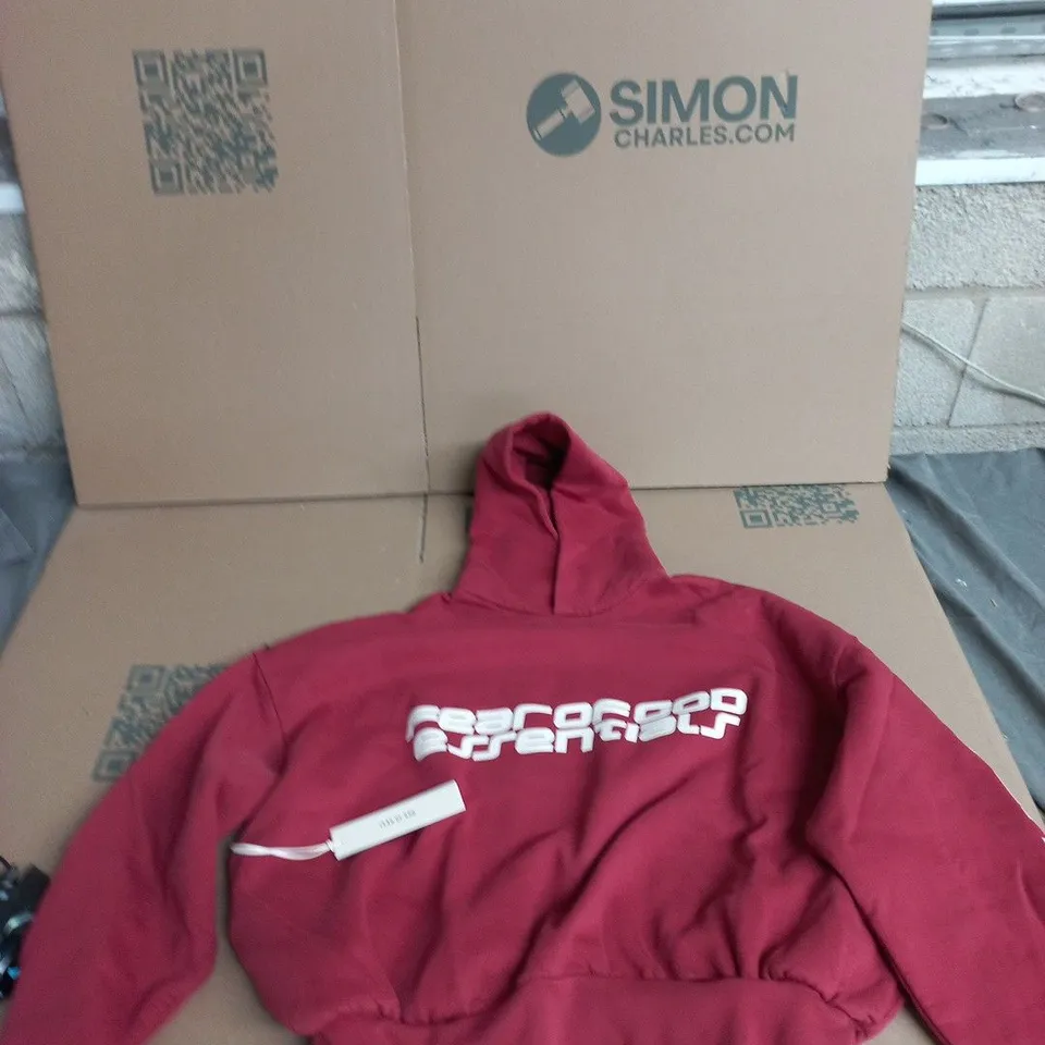 FEAR OF GOD ESSENTIALS HOODIE – RED (UNISEX) UK S