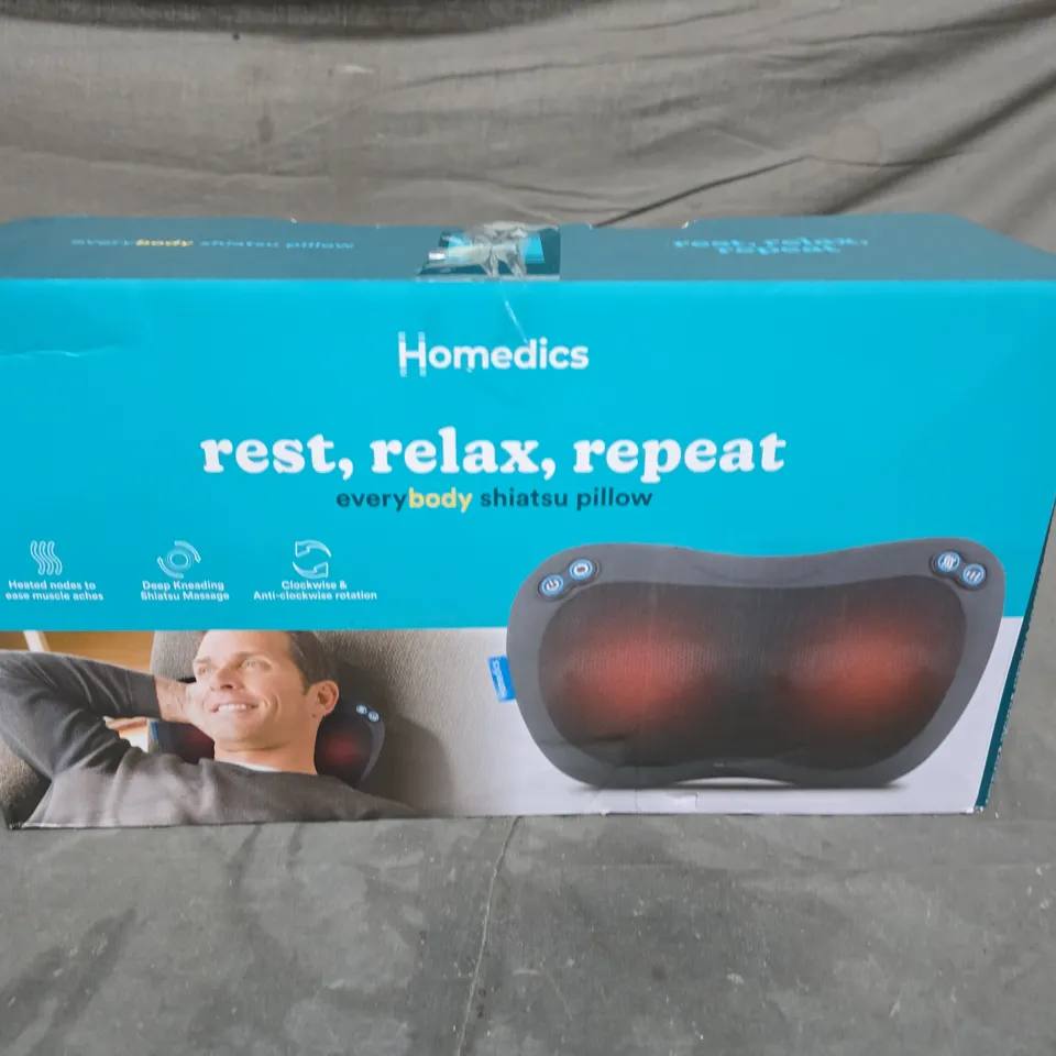 BOXED HOMEDICS REST, RELAX, REPEAT SHIATSU PILLOW