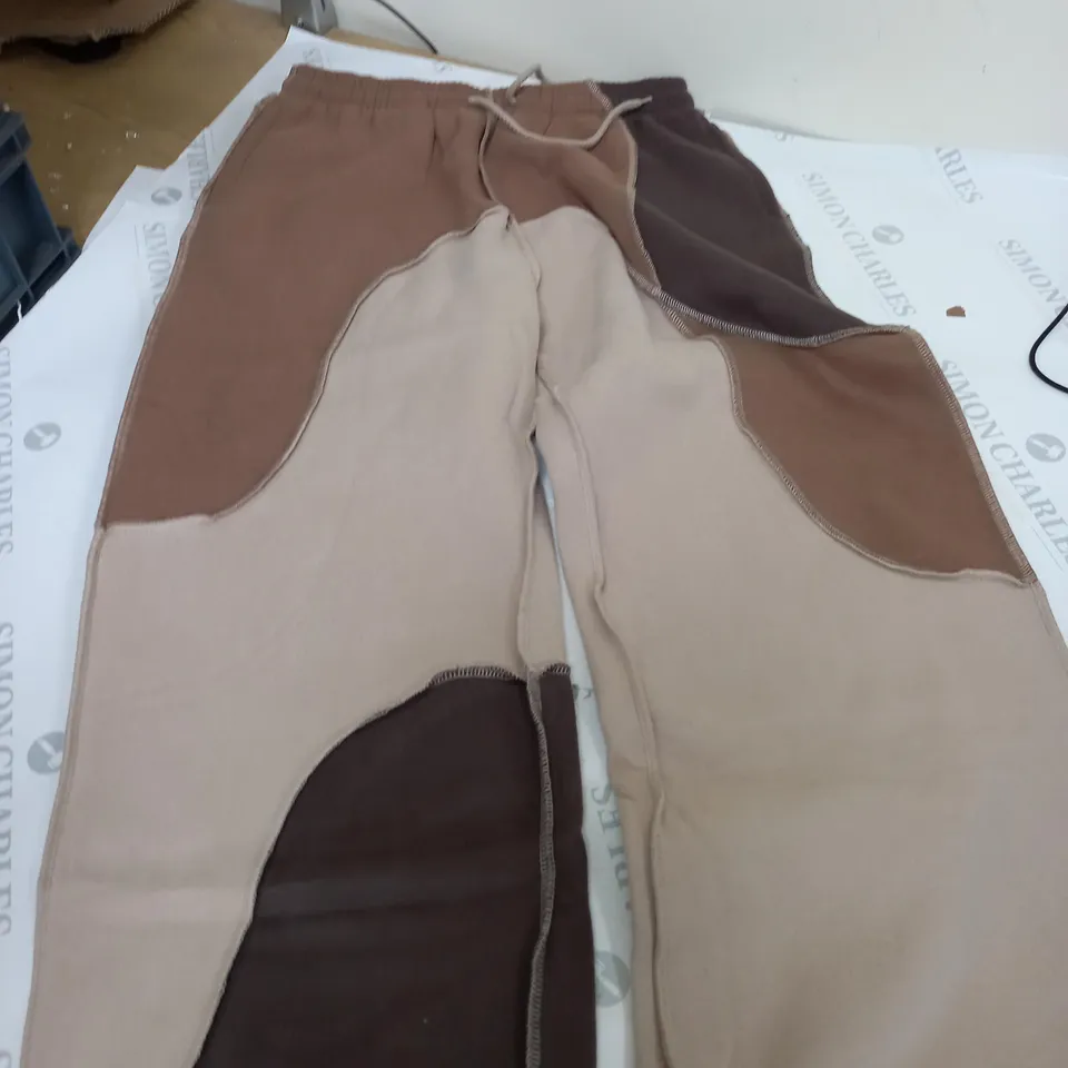 NAMED COLLECTIVE TRACKSUIT BOTTOM PANTS IN CREAM/BROWN - MEDIUM