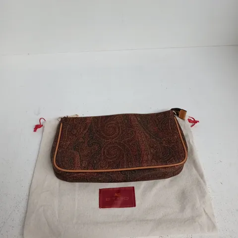ETRO PAISLEY PRINT CLUTCH BAG WITH LEATHER TRIM
