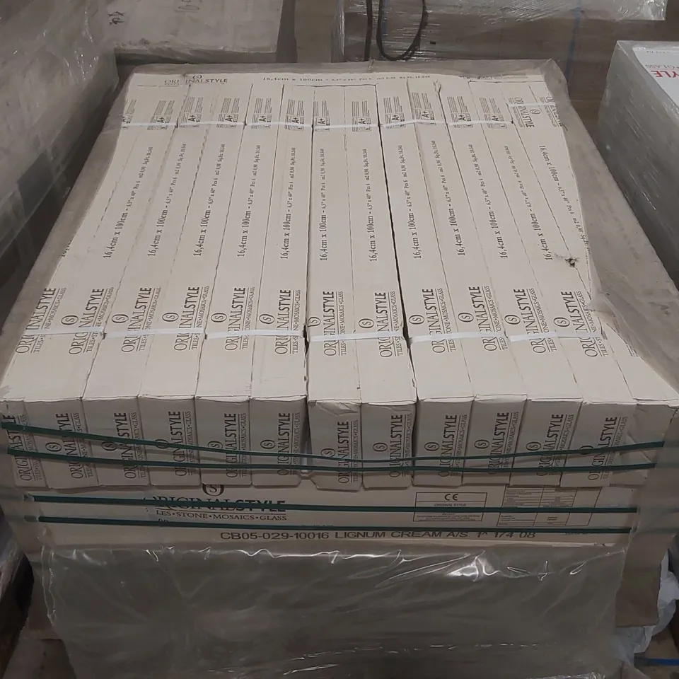 PALLET CONTAINING APPROXIMATELY 44x 6pcs LIGNUM CREAM SLIP RESISTANT 16.4 x 100CM TILES