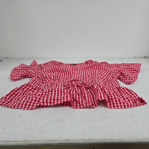 NOBODYS CHILD RED/WHITE CHECK TOP SIZE 22