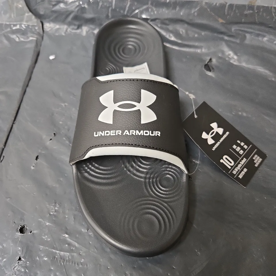 UNBOXED PAIR OF UNDER ARMOUR SLIDES IN BLACK - UK 9
