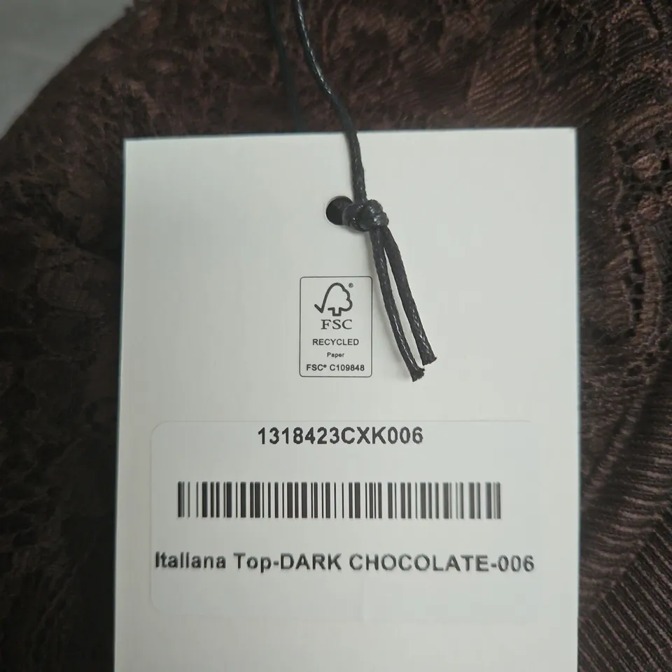 REFORMATION BROWN LACE CAMISOLE TOP WITH ADJUSTABLE STRAPS