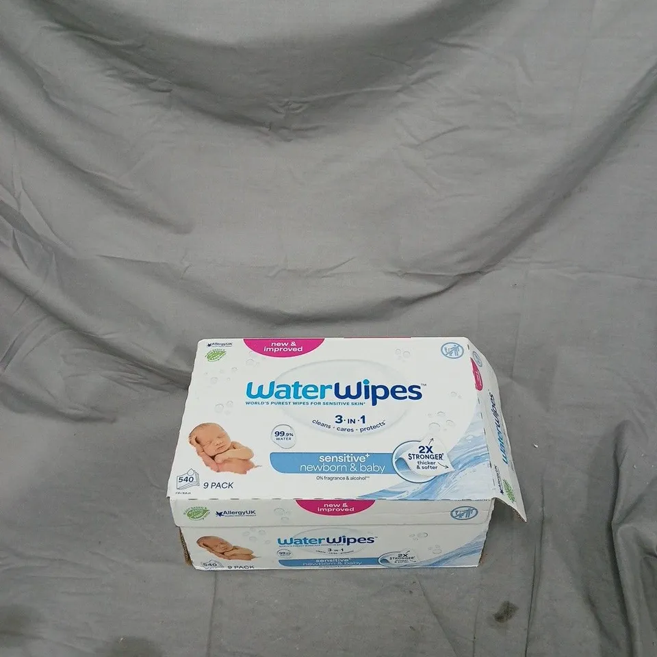 WATERWIPES BABY WIPES – 9 PACK BOX (540 WIPES) – FRAGRANCE & ALCOHOL FREE