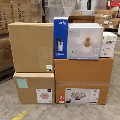 PALLET TO CONTAIN A LARGE QUANTITY OF DESIGNER HOME LIGHTING GOODS AND PRODUCTS 