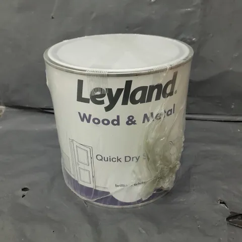 SEALED LEYLAND WOOD & METAL QUICK DRY SATIN PAINT - 2.5L - BRILLIANT WHITE 