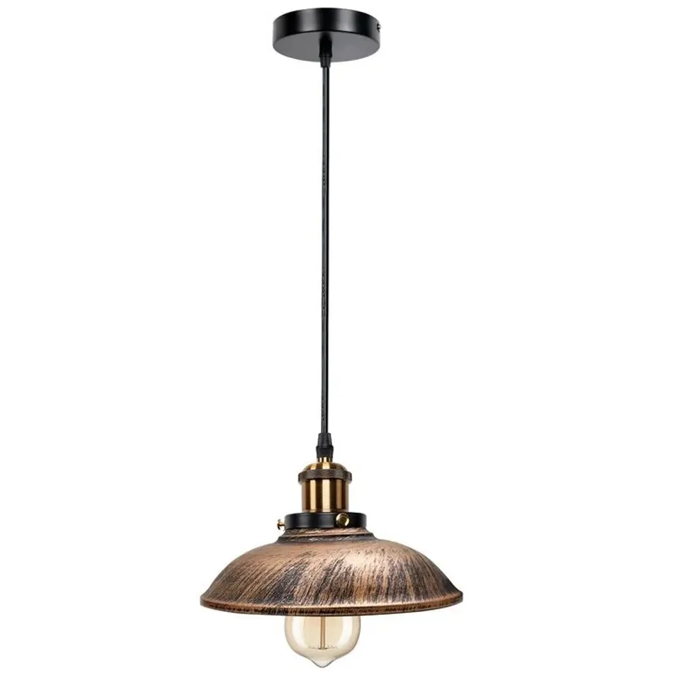 BOXED GUSTAFSON SINGLE LIGHT COPPER DOME PENDANT LIGHT FITTING 