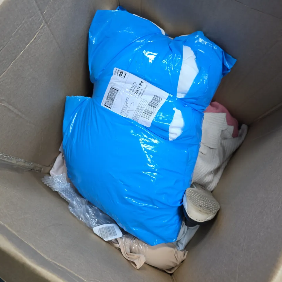 BOX OF APPROXIMATELY 15 ASSORTED ITEMS TO INCLUDE - SHOES and clothing items  
