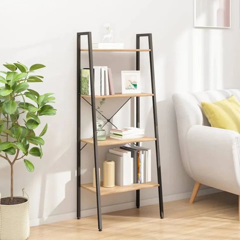 BOXED FANTASIA 174CM H × 56CM W SOLID WOOD LADDER BOOKCASE