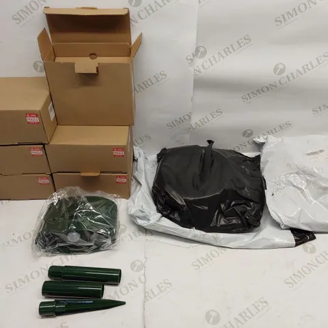 BOX OF BRAND NEW PEST CONTROL PRODUCTS INCLUDING; APPROXIMATELY 6X ULTRASONIC SOLAR MOTION ACTIVATED ANIMAL REPELLER, 2X 4PCS FLY TRAP NETS
