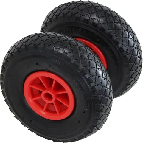 BOXED 2X 10" 3.00-4 PLASTIC RIM SACK TRUCK REPLACEMENT PNEUMATIC TYRE WHEEL