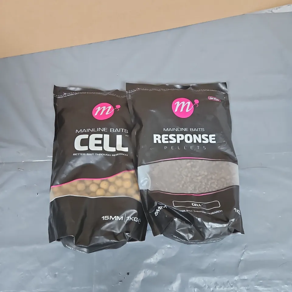 MAINLINE BAITS CELL & RESPONSE PELLETS – 2 X 1KG FISHING BAIT BAGS