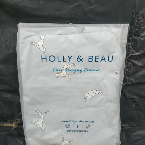BAGGED HOLLY AND BEAU DALMATIAN RAIN COAT - SIZE M - COLOUR CHANGING 
