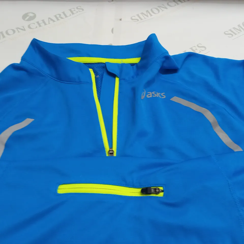 ASICS 1/4 ZIP BLUE SPORTS TOP - M