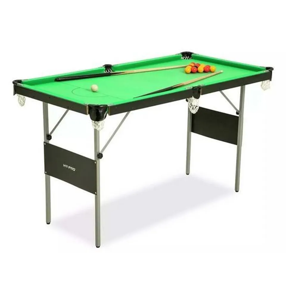 BOXED HY-PRO 4FT6IN SNOOKER AND POOL TABLE (1 BOX) RRP £99.99