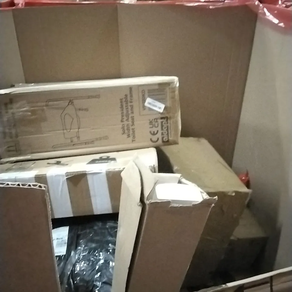 PALLET OF HOUSEHOLD ITEMS TO INCLUDE TURNTABLE SYSTEM, SHOWER MIXER SYSTEM, BUCKINGHAM CADDY,POTATO PEELER AND OTHER ASSORTED ITEMS...