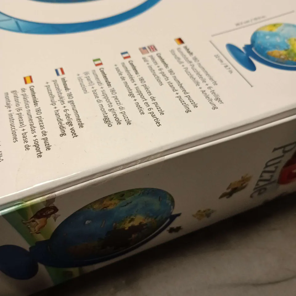 RAVENSBURGER 3D PUZZLE GLOBE WITH ROTATING STAND – 180-PIECE PUZZLE