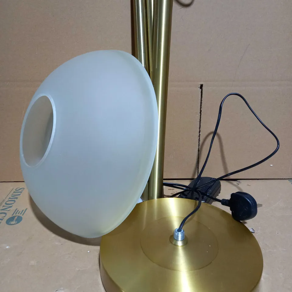 JOHN LEWIS AZURE FLOOR LAMP GLASS SHADE ANTIQUED BRASS FINISH