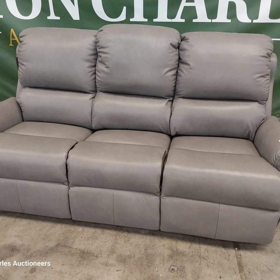 QUALITY BRITISH DESIGNER NEWMARKET THREE SEATER SOFA DALLAS CHARCOAL LEATHER 