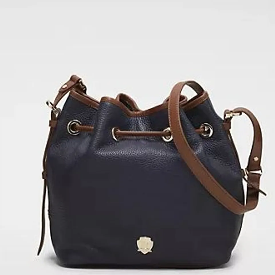 PAUL COSTELLOE GYMKHANA LEATHER TOGGLE BAG NAVY