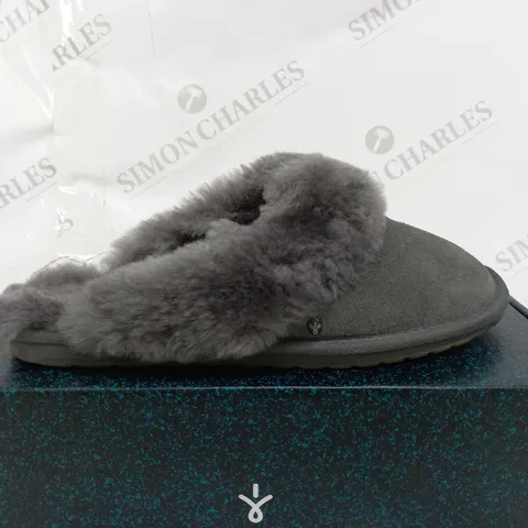 BOXED EMU NEST JOLIE SHEEPSKIN SLIPPERS, CHARCOAL - SIZE 7