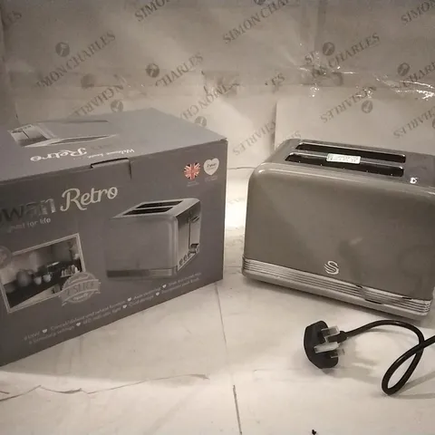 BOXED SWAN RETRO 2 SLICE TOASTER 