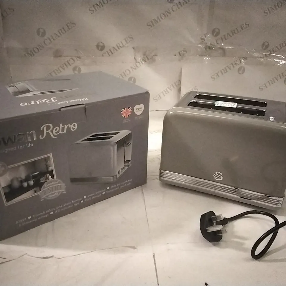 BOXED SWAN RETRO 2 SLICE TOASTER 